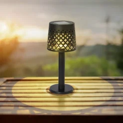 Solcellebordlampe med batteri 36631, IP44, svart