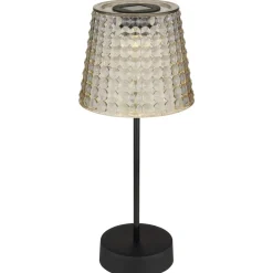 Solcellebordlampe 36634-2S, sett med 2 svart/røyk