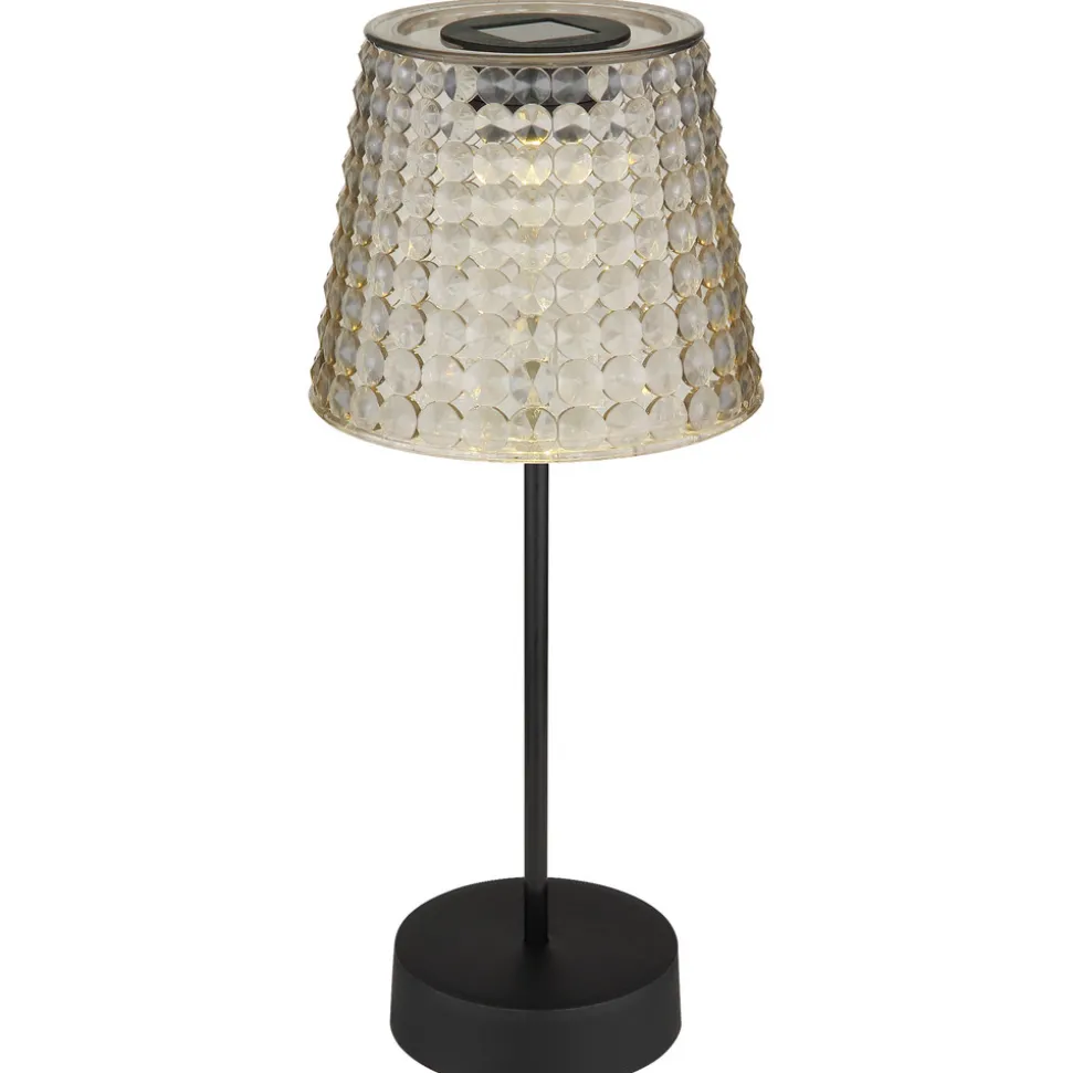 Solcellebordlampe 36634-2S, sett med 2 svart/røyk