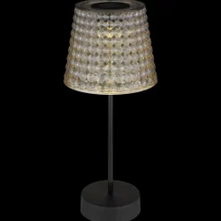 Solcellebordlampe 36634-2S, sett med 2 svart/røyk