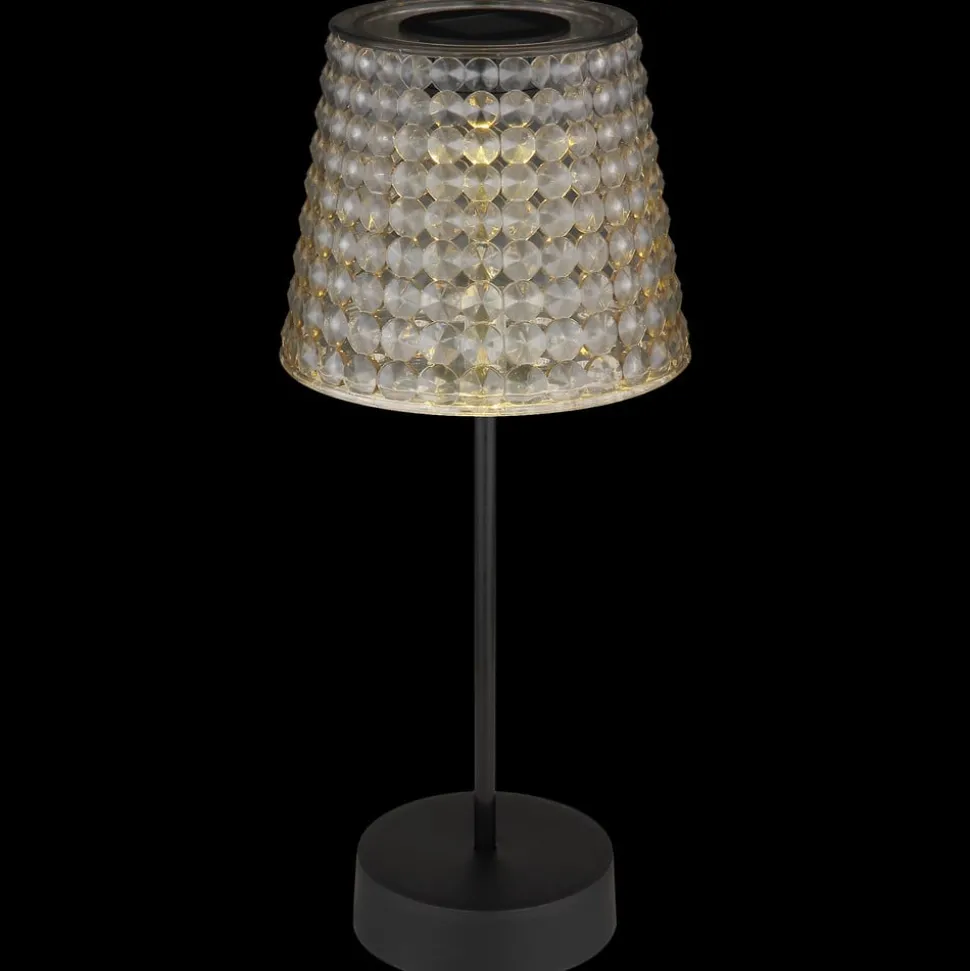Solcellebordlampe 36634-2S, sett med 2 svart/røyk