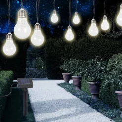 Solcelledrevet LED-lyslenke 33708-10 sølvmetallic