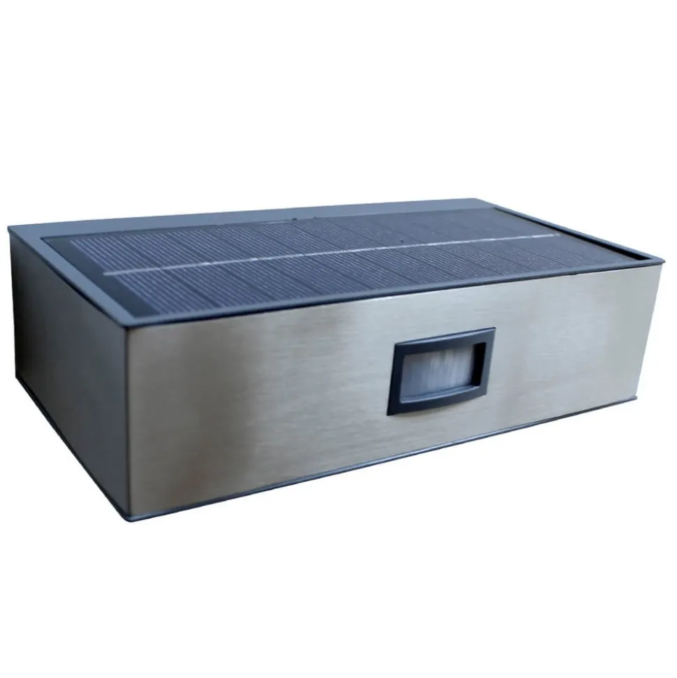 Solcelledrevet LED-sensor-utendørs vegglampe Brick