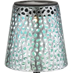 Solcellelampe med jordspyd 36562S, IP44, sølv