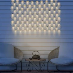 Solcelle-LED-lysforheng IP44 110x90cm 100 lysk.