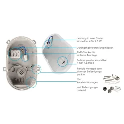 Sotano lampe til våtrom, hvit, DIP-bryter