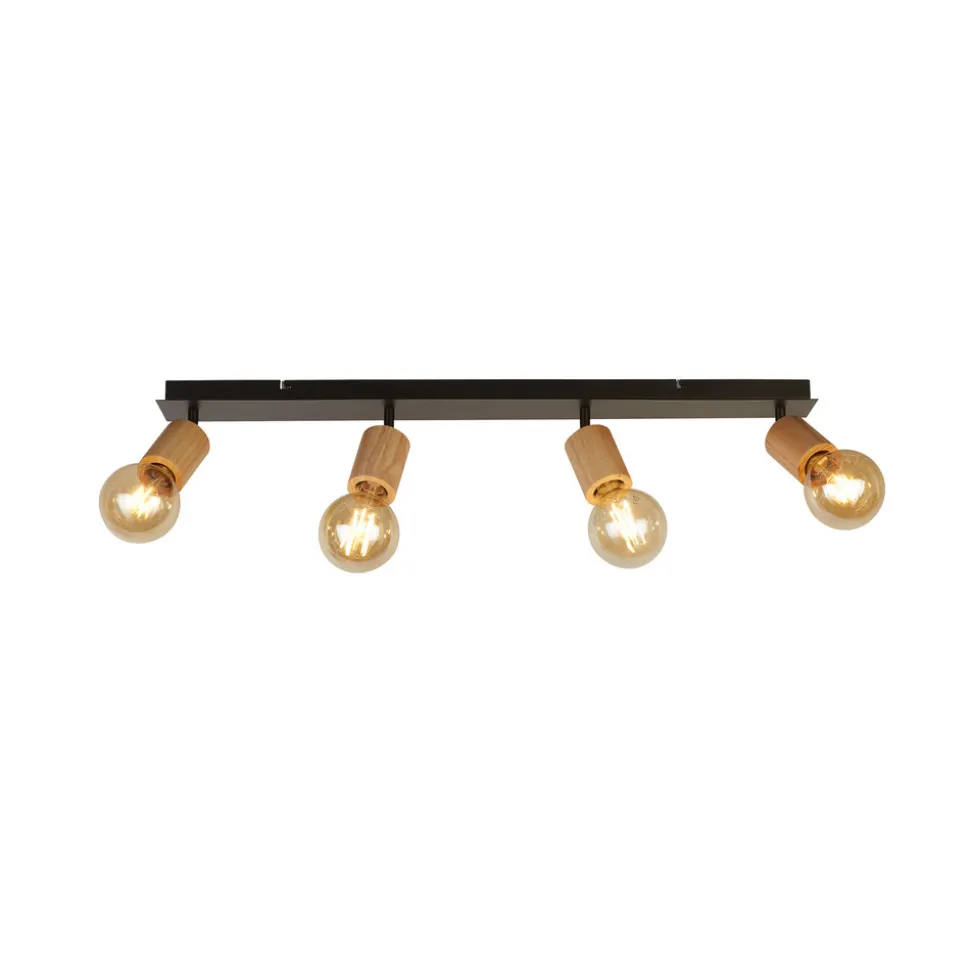 Spinny downlight, 4 lyskilder, gummitre, 90 cm lang, E27