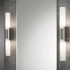 Splash vegglampe, 2 lyskilder, matt nikkel