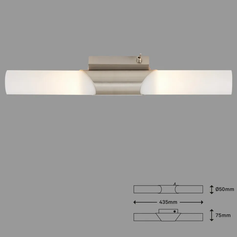 Splash vegglampe, 2 lyskilder, matt nikkel