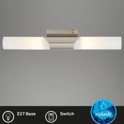 Splash vegglampe, 2 lyskilder, matt nikkel
