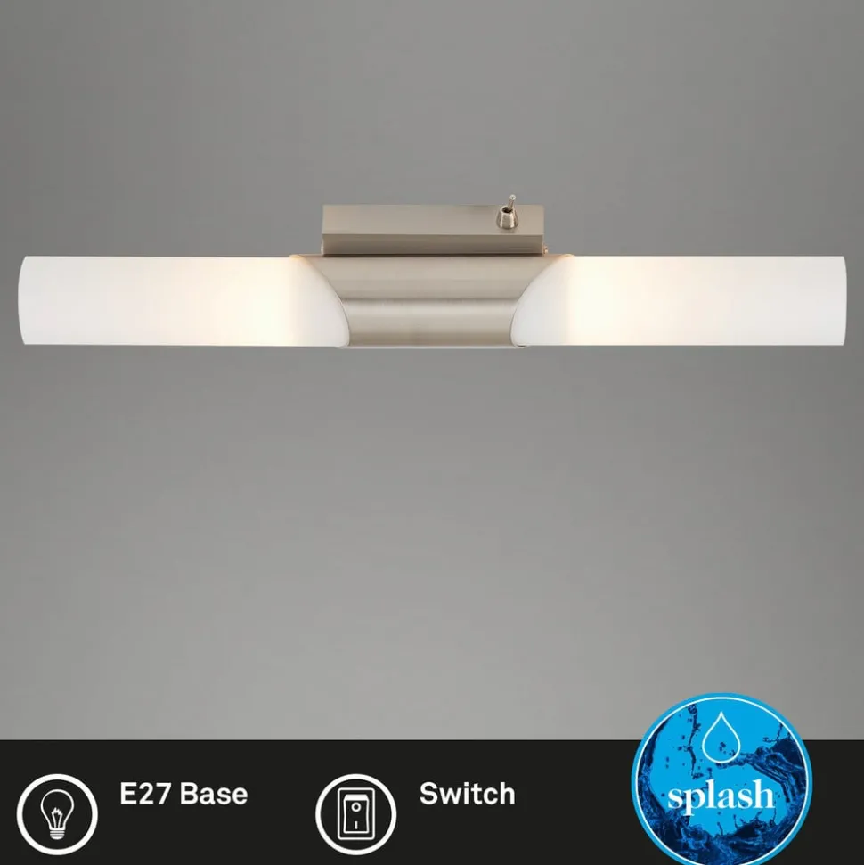 Splash vegglampe, 2 lyskilder, matt nikkel