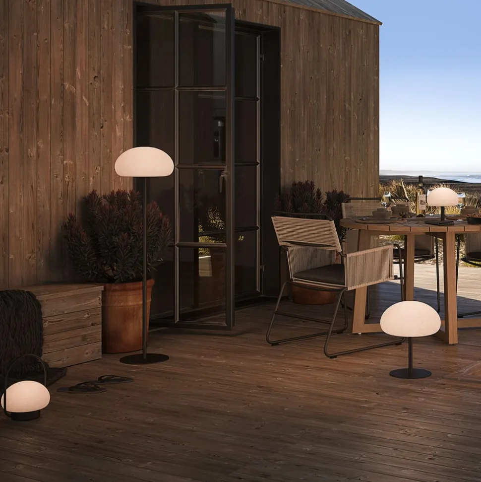 Sponge LED-terrasselampe, svart/hvit, metall, IP65