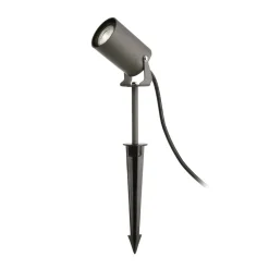 Spot med jordspyd Spiky, Ø 6 cm, grå, svingbar, IP65, GU10