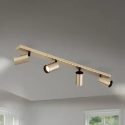 Spotlight Sean, 4 lyskilder, gullfarget, metall, svingbar