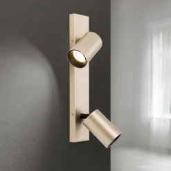 Spotlight Sean, 2 lyskilder, gullfarget, metall, svingbar