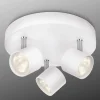 Star LED taklampe med tre lyskilder, hvit, rund