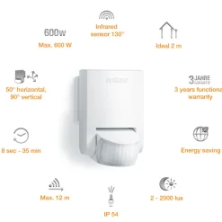 STEINEL IS 130-2 bevegelsessensor hvit