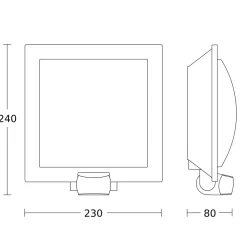 STEINEL L 20 S Utendørs vegglampe Sensor, stål