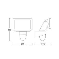 STEINEL LS 150 S utendørs veggspot sensor hvit