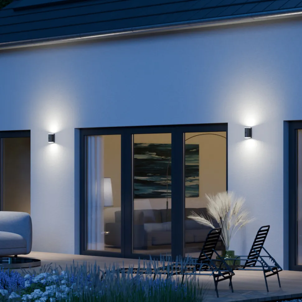 STEINEL Utendørs vegglampe L940 SC, antrasitt, sensor, 2 lyskilder