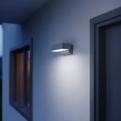 STEINEL utendørs vegglampe L 800 SC, sensor, sølv