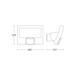 STEINEL XLED curved S utespot antrasitt
