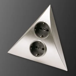 Stikkontaktkombinasjon Luxor stål 2 stikkontakter.