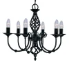 Stilfull lysekrone ZANZIBAR med 6 lys, svart