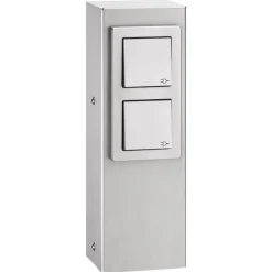 Stål stikkontakt 020, 2-foldig