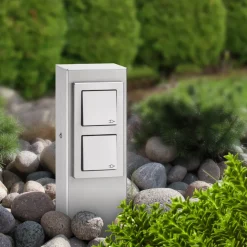 Stål stikkontakt 021, 4-foldig