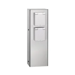 Stål stikkontakt 019, 2-foldig, stål