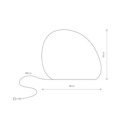 Stone L utelampe, 80 x 65 cm, hvit, plast, IP44