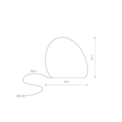 Stone M utelampe, 50 x 50 cm, hvit, plast, IP44