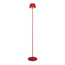 Suarez LED oppladbar gulvlampe, rød, høyde 123 cm, metall