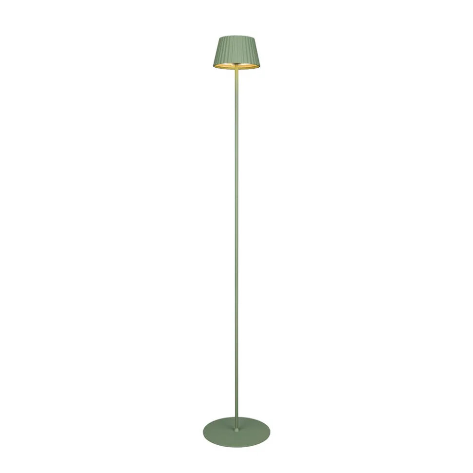Suarez LED oppladbar gulvlampe, grønn, høyde 123 cm, metall