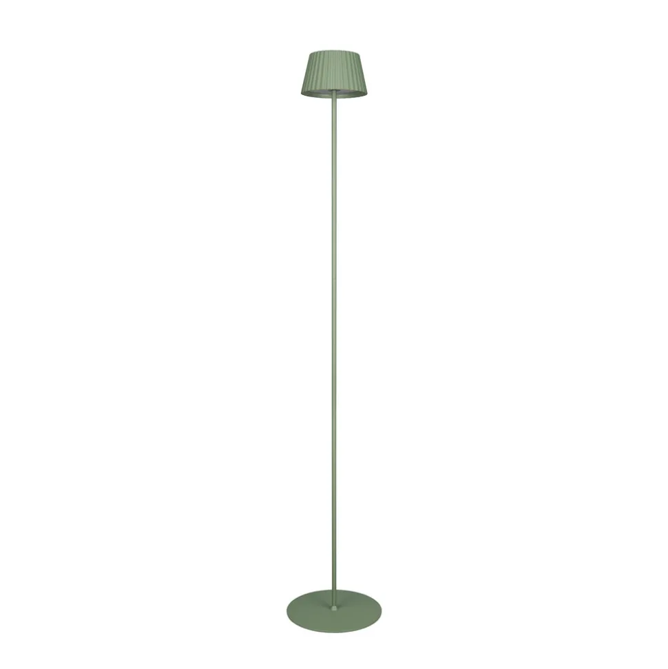 Suarez LED oppladbar gulvlampe, grønn, høyde 123 cm, metall