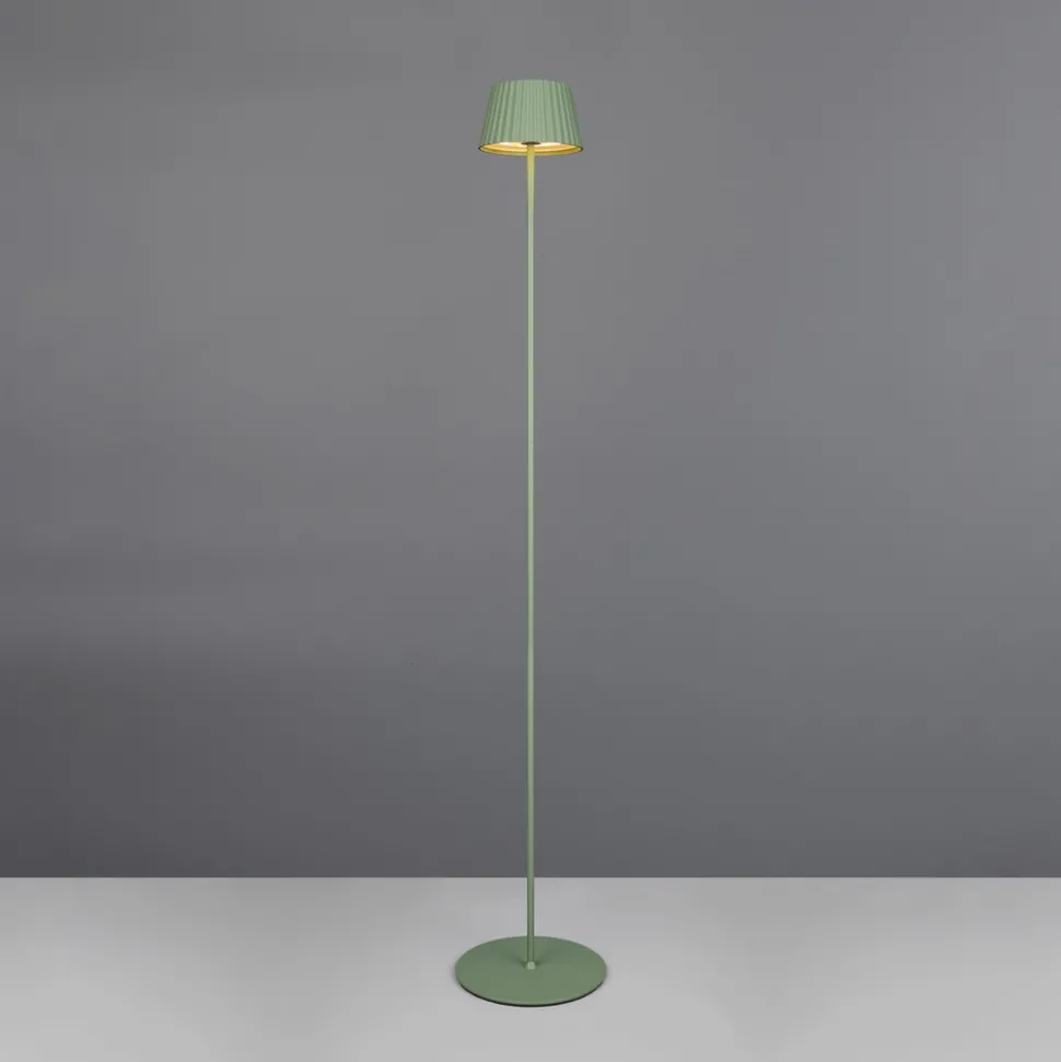 Suarez LED oppladbar gulvlampe, grønn, høyde 123 cm, metall