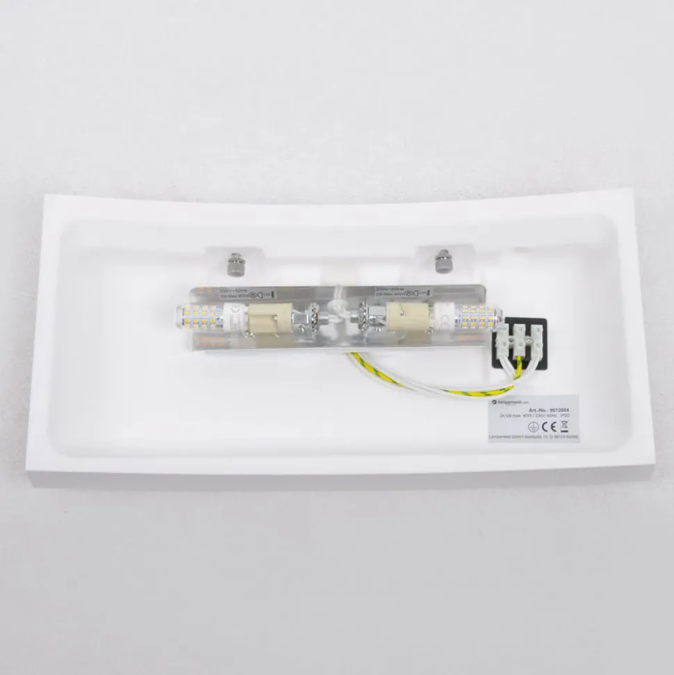 Svakt buet vegglampe Leander, malbar