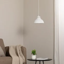 Sven hengelampe, 1 lyskilde, hvit, stål, E27