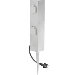 Søyle med firedobbel stikkontakt Connect S4 med jordspyd Jordspyd