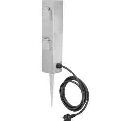 Søyle med firedobbel stikkontakt Connect S4 med jordspyd Jordspyd