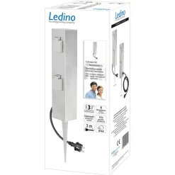 Søyle med firedobbel stikkontakt Connect S4 med jordspyd Jordspyd