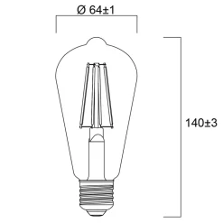 Sylvania E27 filament LED ST64 4W 2 700 K 840 lm
