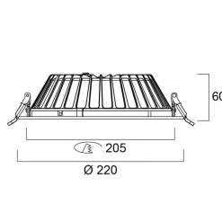 Sylvania LED-downlight Insaver Slim, Ø 20,5 cm, 840, DALI