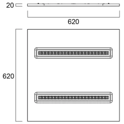 Sylvania Opticlip panel 625 4 000 K C8 WH CC hvit