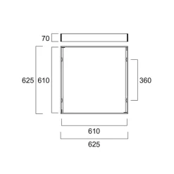 Sylvania utenpåliggende rammesett for LED-paneler, 62,5 x 62,5 cm
