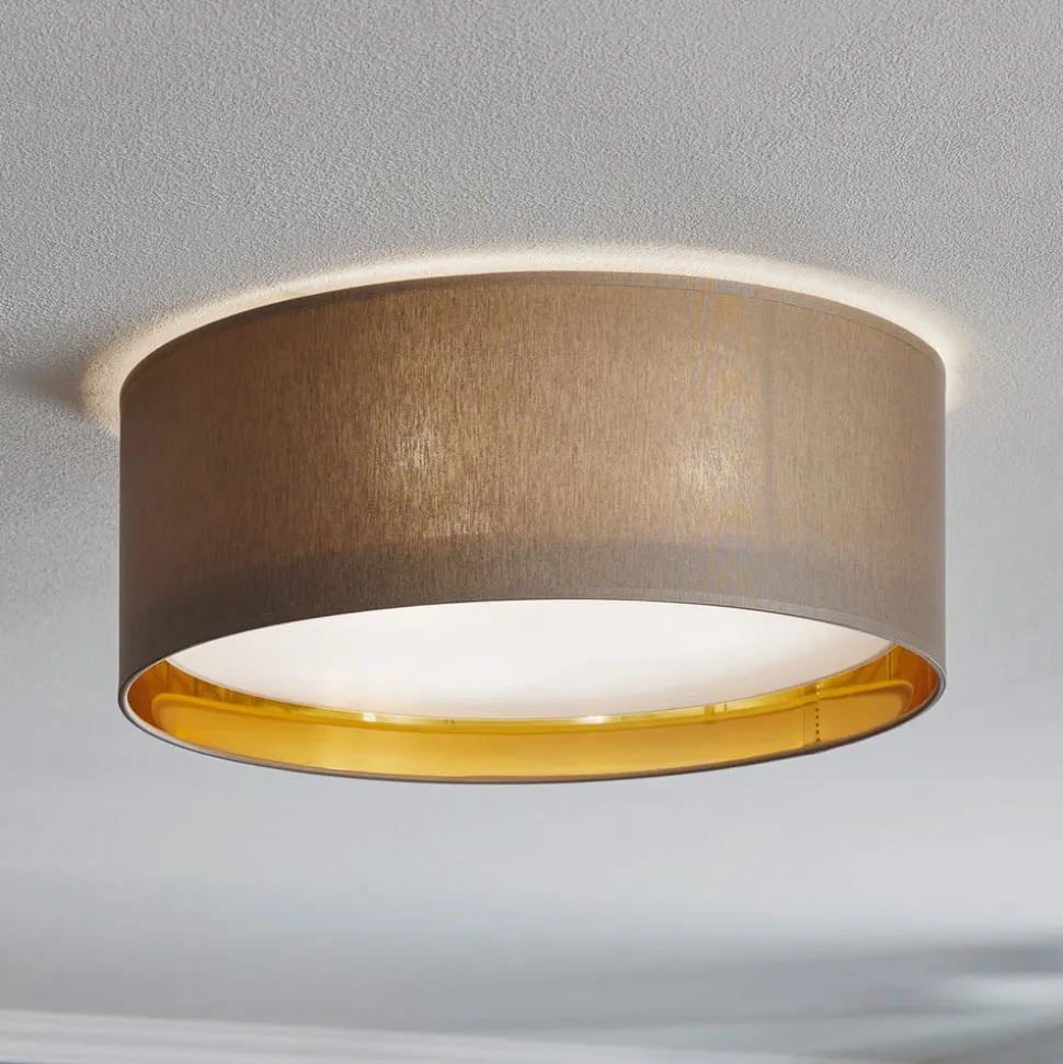 Taklampe Bilbao, grå/gull, Ø 45 cm