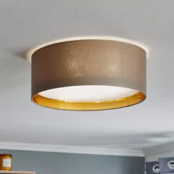 Taklampe Bilbao, grå/gull, Ø 45 cm