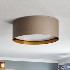 Taklampe Bilbao, grå/gull, Ø 45 cm