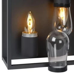 Taklampe Carlyn baderom 2 lyskilder svart